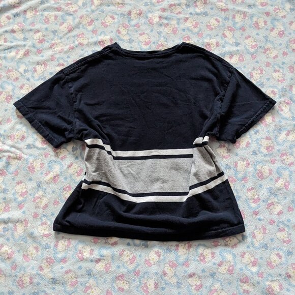 brandy melville (john galt) navy/gray stripe tee - Picture 2 of 2